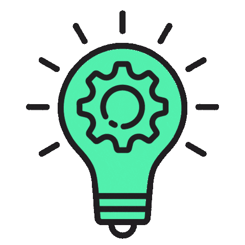 An image of a green light bulb flashing representing ideas and innovation.